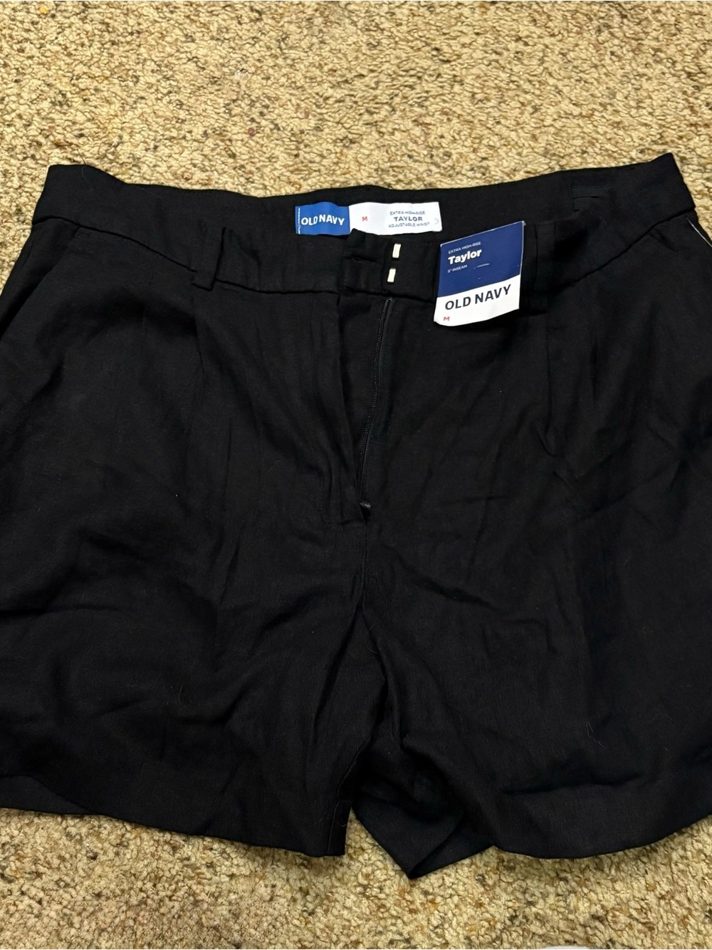Old Navy Men's Black Flat-Front Taylor Shorts